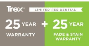 25 year fade and stain warranty supplier of Trex Composite Decking